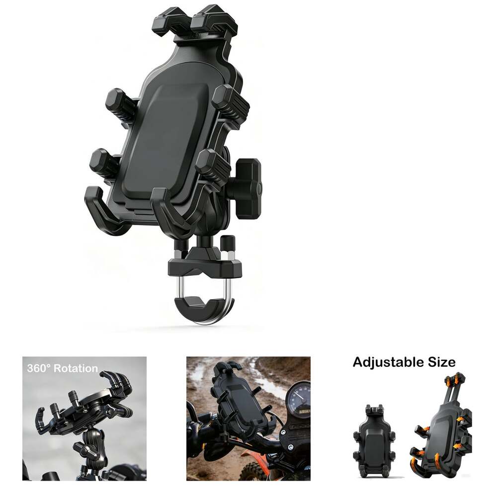 Motorcycle Phone Mount Holder with Vibration Dampener Heavy Duty Bike Handlebar